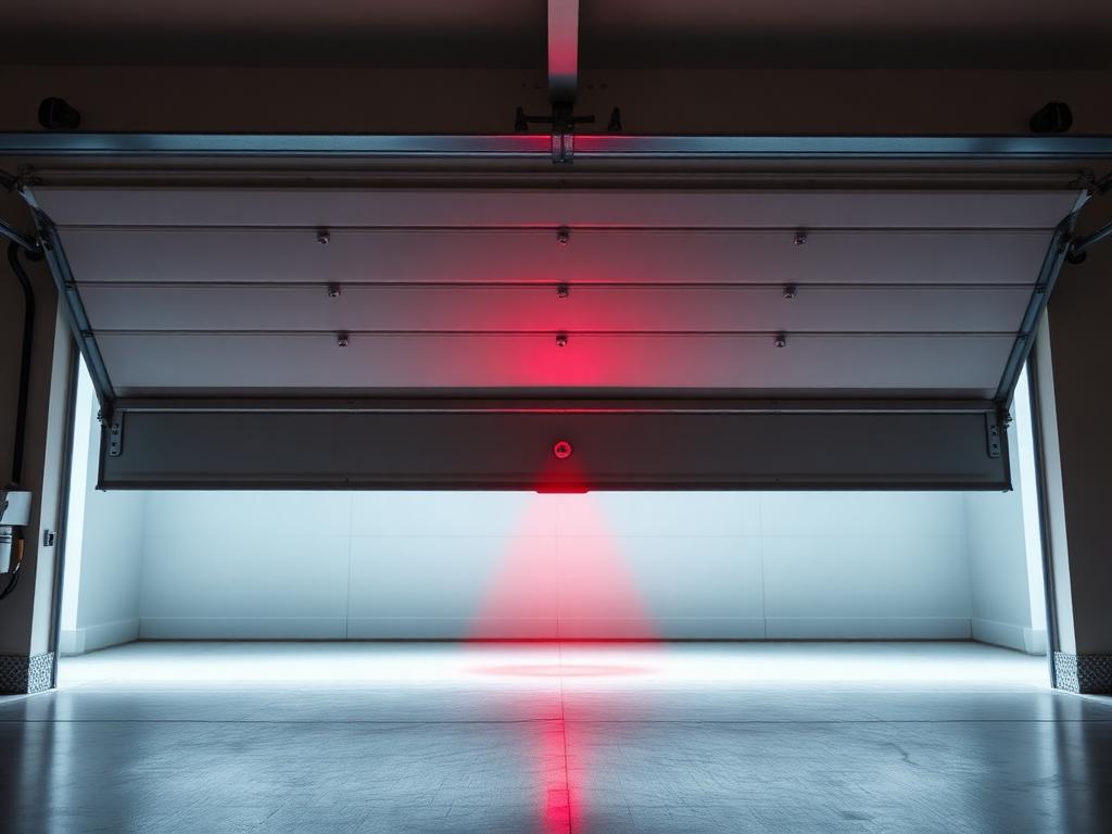 Garage door safety sensor with red infrared beam